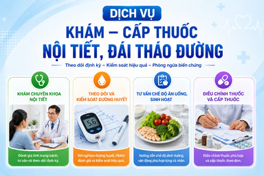 Khám và quản lí, cấp thuốc Nội tiết, Đái tháo đường